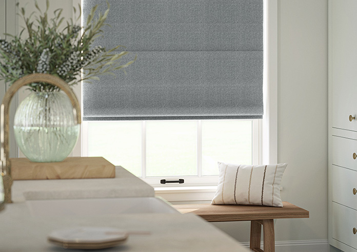 Soft Chevron, Soft Black - Motorised Roman Blind - Image 5